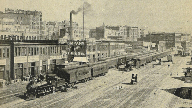 street view of train arriving in Seattle