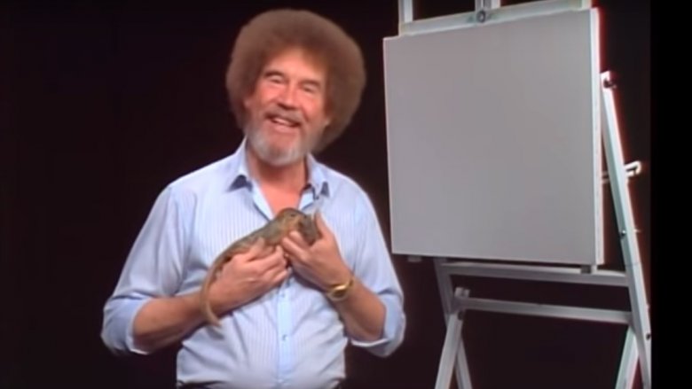 Bob Ross with squirrels