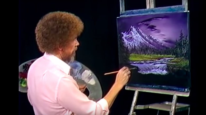 Bob Ross paints a mountain