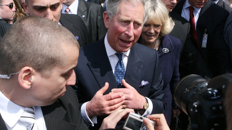 Cameras are trained on then-Prince Charles