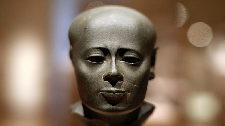 Sculpture of ancient Egyptian priest head