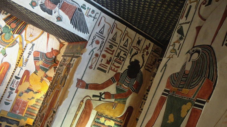 Inside of ancient Egyptian tomb