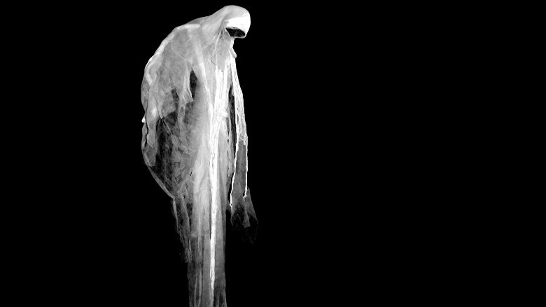 lone ghost against black background