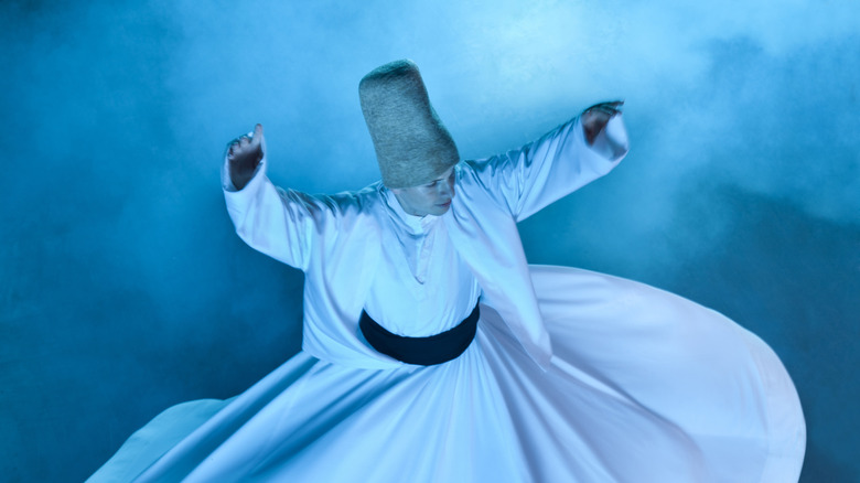 Whirling dervish in smoke