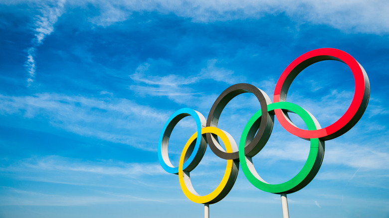 Olympic Rings against blue sky