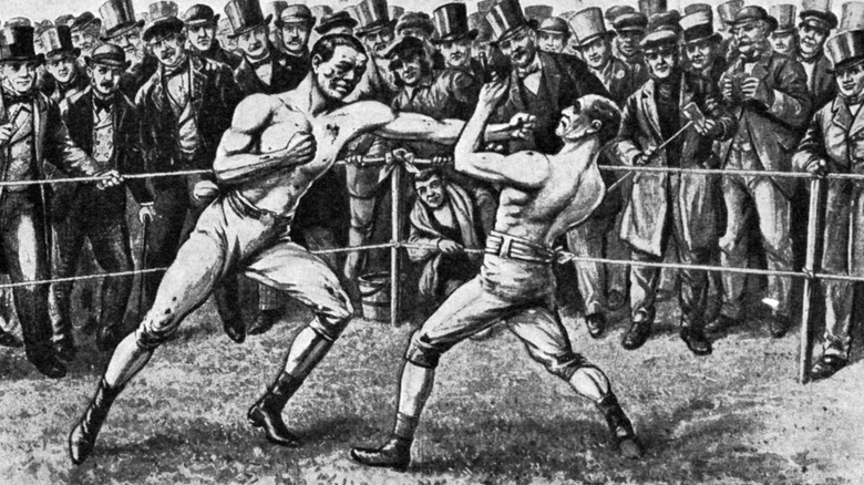 drawing of boxing match