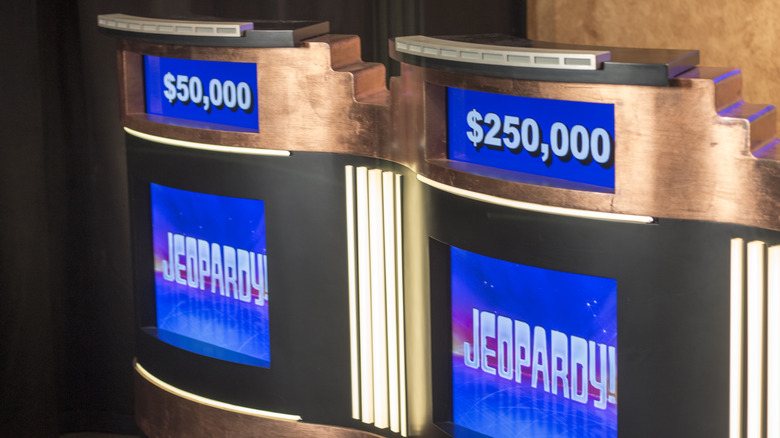the Jeopardy show set