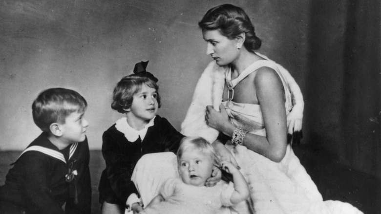 Edda Mussolini and children