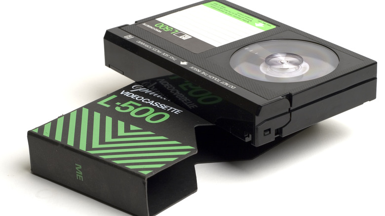 Betamax tape on top of case
