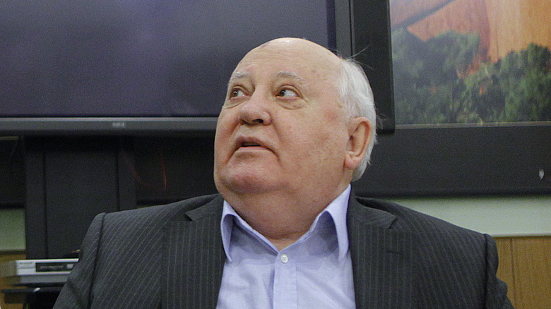 Gorbachev at a book signing