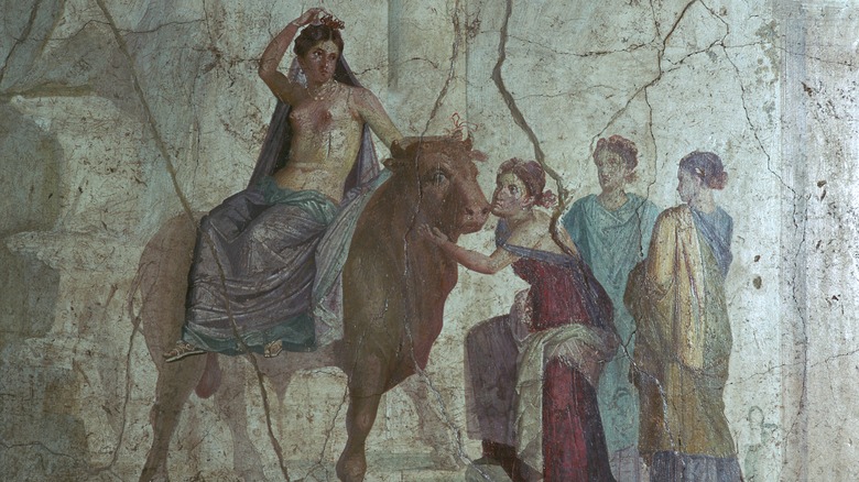 Pompeii fresco of Europa and bull