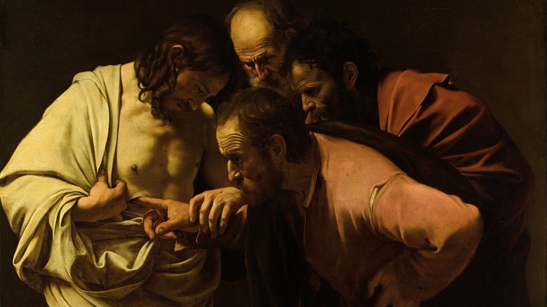 Caravaggio's painting of St. Thomas touching Jesus' side