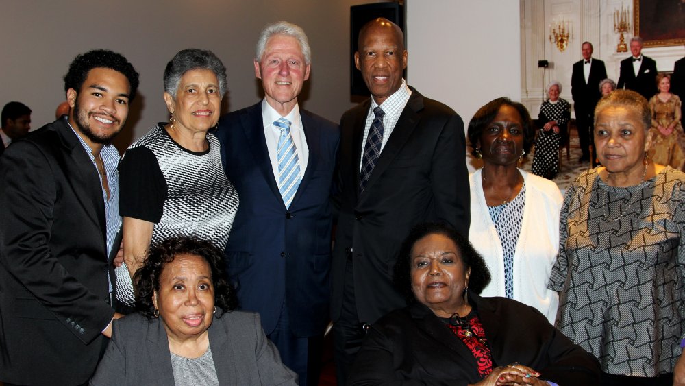 President Bill Clinton and some members of the Little Rock Nine