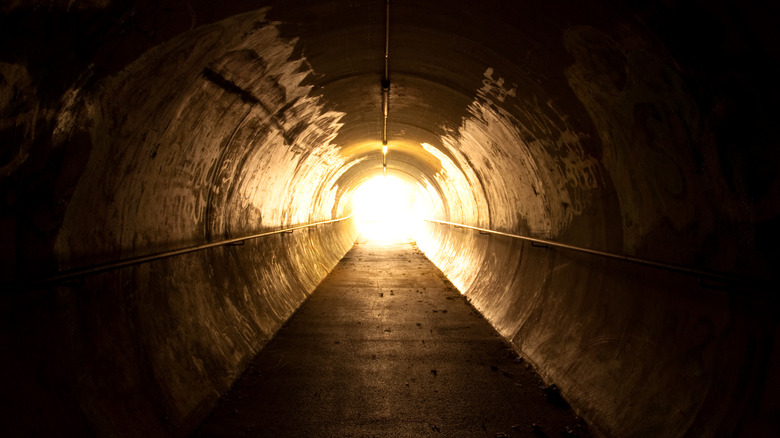 Tunnel with light at end