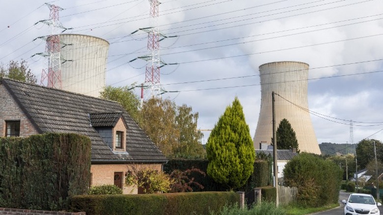 Nuclear plant towers near house in Belgium