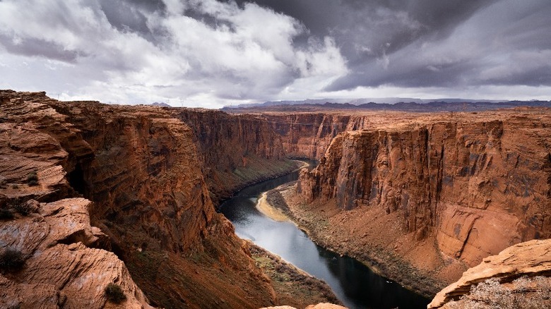 Colorado River flows through canyon