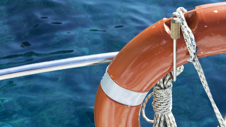 Life bouy attached to ship
