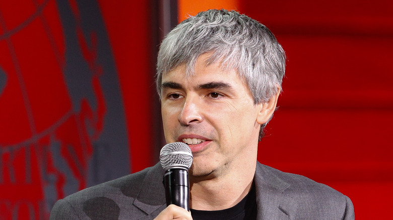Larry Page with a microphone