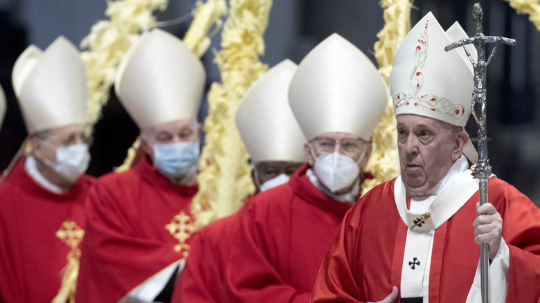 Pope Francis celebrating Palm Sunday