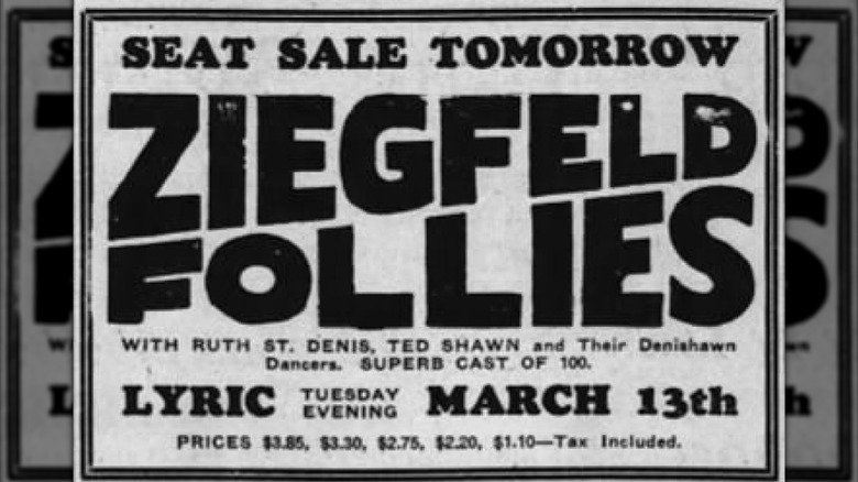 Ad for Ziegfield Follies performance
