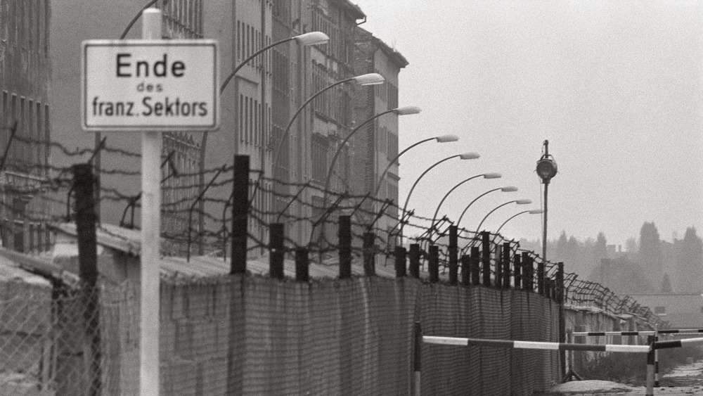 The Berlin Wall blocking entry to the French sector