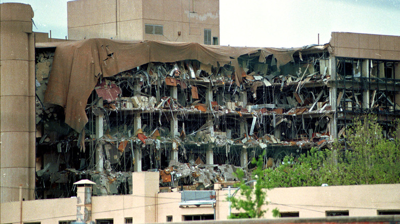 Bombed out Alfred P Murrah Federal Building in Oklahoma