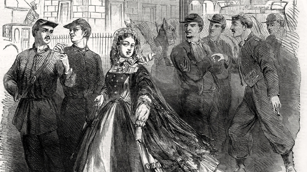Illustration from Harper's Weekly showing "Southern belle" 