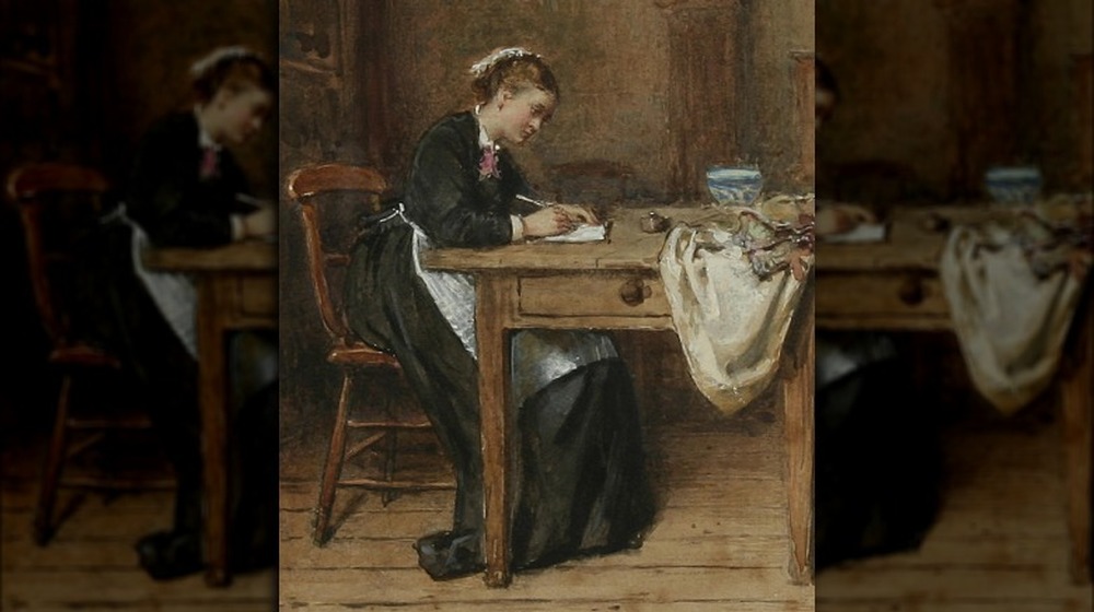 Woman writing a letter