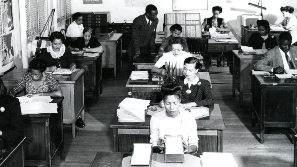 Cropped photo of African American codebreakers working for SIS