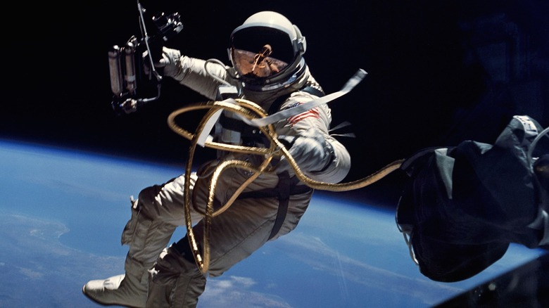 American astronaut Ed White spacewalking