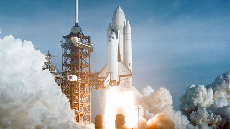 Space shuttle Columbia lifting off