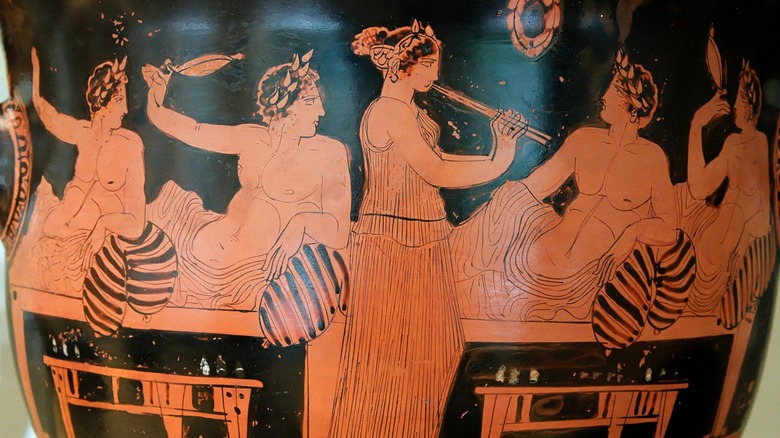 Illustration of courtesans ancient Greek