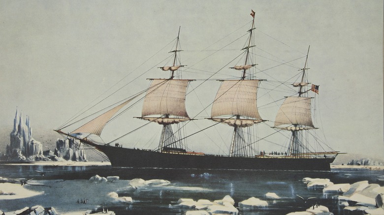 Ship in ice off cape horn in 1855