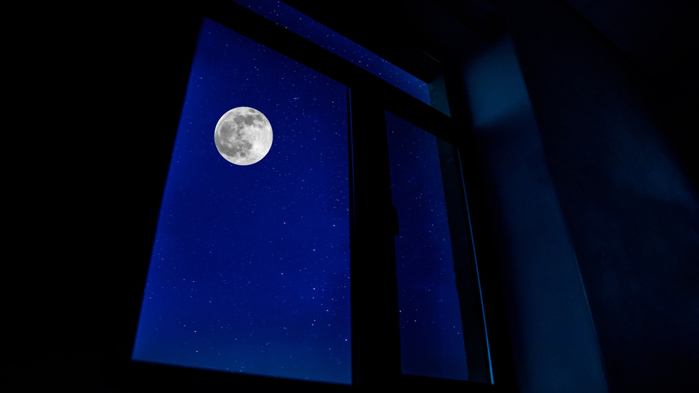The Moon through a window
