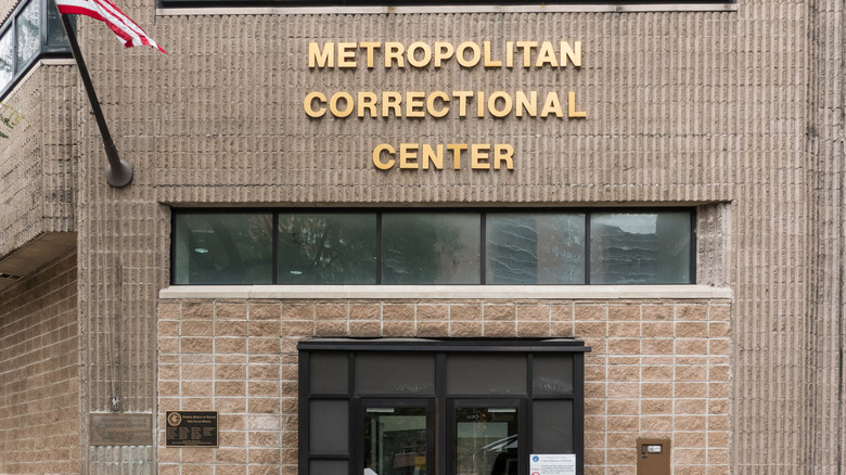 Metropolitan Correctional Center and U.S. flag