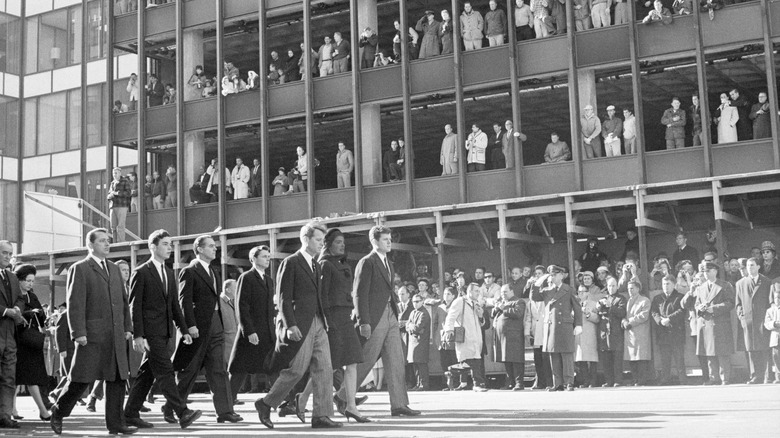 Jackie Kennedy walking in JFK's funeral procession