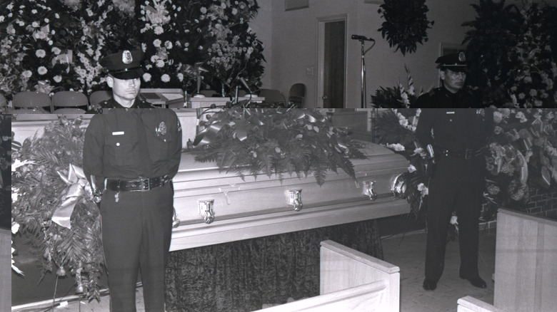 J.D. Tippit's casket with guards