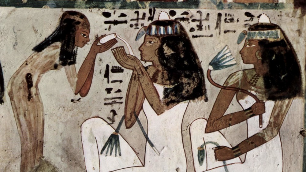 Women at Ancient Egyptian feast or party
