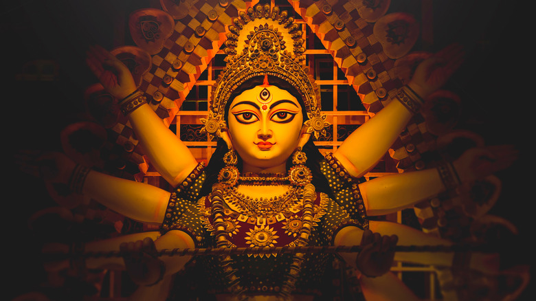 Making of goddess Durga idol. These idols are made for Durga puja, the biggest festival of india