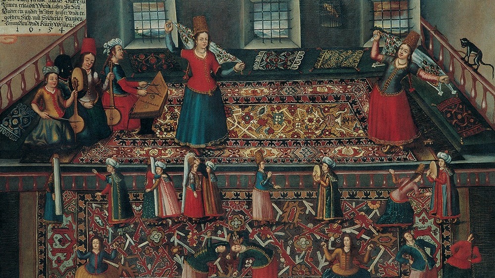 Turkish Harem with women dancing, playing music
