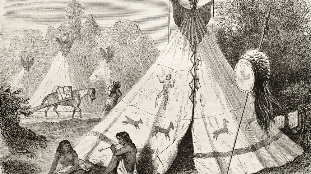 Native American camp, 1860