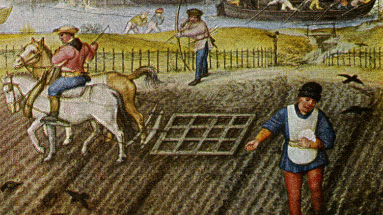 illustration of a peasant working