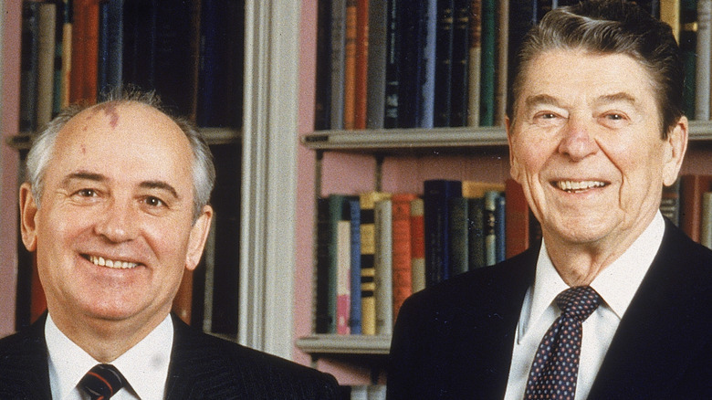 Soviet President Mikhail Gorbachev & American President Ronald Reagan