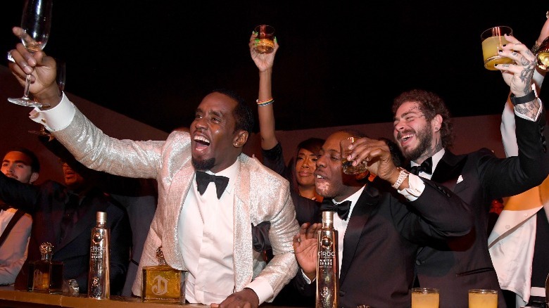 Post Malone and Sean Combs at a party in 2019
