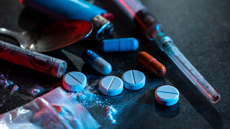 assortment of drugs and paraphernalia 