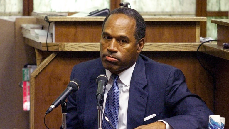 OJ Simpson at microphone in court