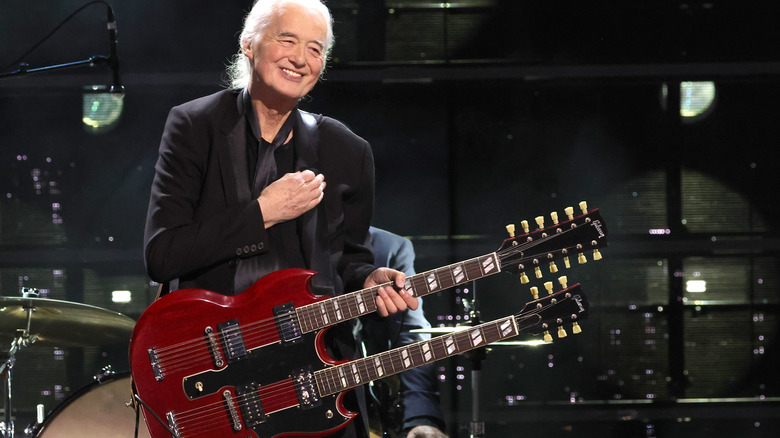 Jimmy Page performing in 2023