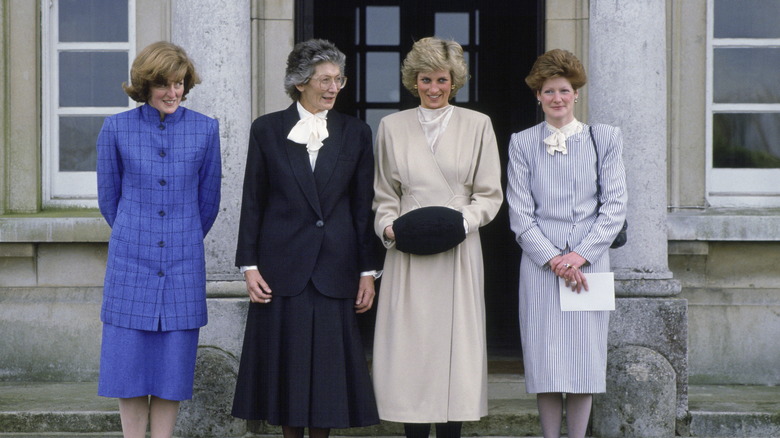 Princess Diana with her sisters at their old school