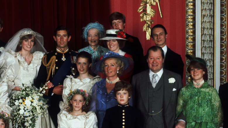 Spencer family grouping at Prince Charles and Lady Diana Spencer wedding