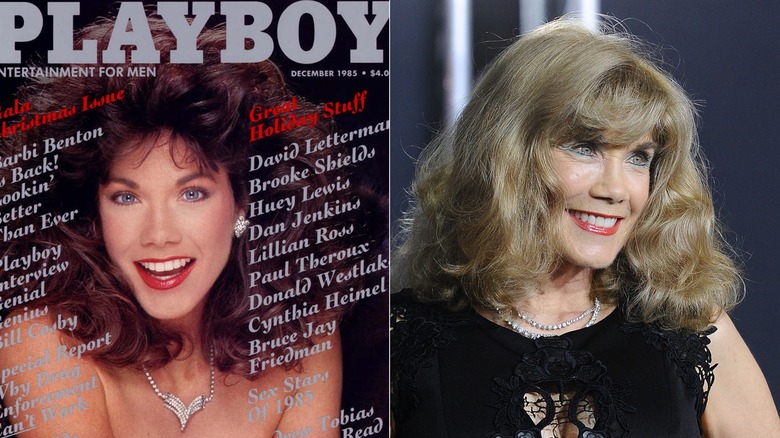 Playboy December 1985 cover, Barbi Benton smiling event